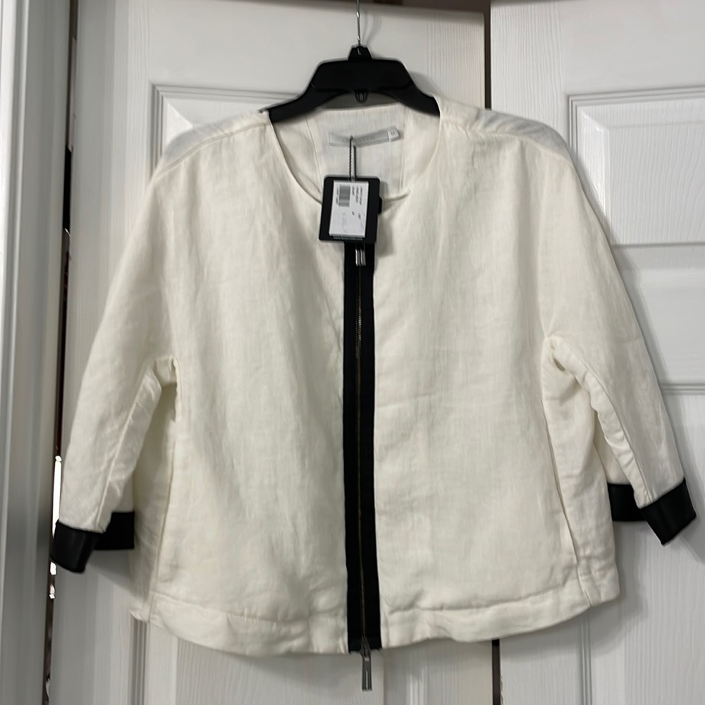 Beautiful linen and leather jacket